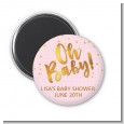 Oh Baby Shower Girl - Personalized Baby Shower Magnet Favors thumbnail