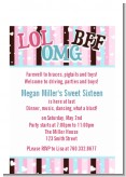 OMG LOL BFF Sweet 16 - Birthday Party Petite Invitations
