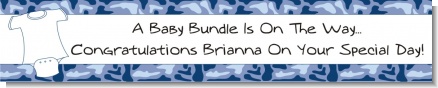 Baby Outfit Blue Camo - Personalized Baby Shower Banners