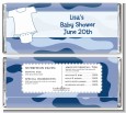 Baby Outfit Blue Camo - Personalized Baby Shower Candy Bar Wrappers thumbnail