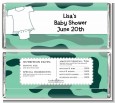 Baby Outfit Green Camo - Personalized Baby Shower Candy Bar Wrappers thumbnail