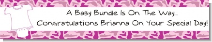 Baby Outfit Pink Camo - Personalized Baby Shower Banners