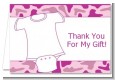Baby Outfit Pink Camo - Baby Shower Thank You Cards thumbnail