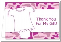 Baby Outfit Pink Camo - Baby Shower Thank You Cards