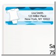 Baby Outfit Blue Camo - Baby Shower Return Address Labels thumbnail