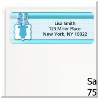 Baby Outfit Blue - Baby Shower Return Address Labels