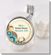Orange & Blue Floral - Personalized Birthday Party Candy Jar thumbnail