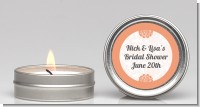 Orange Damask - Bridal Shower Candle Favors