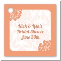 Orange Damask - Personalized Bridal Shower Card Stock Favor Tags