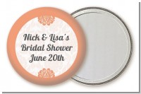 Orange Damask - Personalized Bridal Shower Pocket Mirror Favors