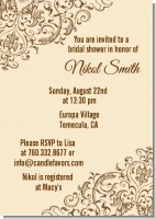 Beige & Brown - Bridal Shower Invitations