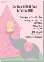 Our Little Girl Peanut's First - Birthday Party Invitations