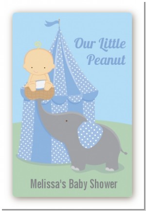Our Little Peanut Boy - Custom Large Rectangle Baby Shower Sticker/Labels