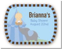 Our Little Peanut Boy - Personalized Baby Shower Rounded Corner Stickers