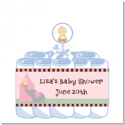 Our Little Peanut Girl - Personalized Baby Shower Diaper Cake 1 Tier