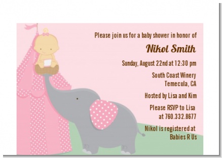 Our Little Peanut Girl - Baby Shower Petite Invitations