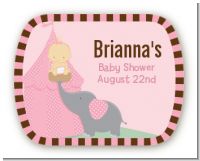 Our Little Peanut Girl - Personalized Baby Shower Rounded Corner Stickers