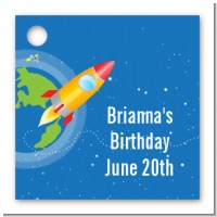 Rocket Ship - Personalized Birthday Party Card Stock Favor Tags
