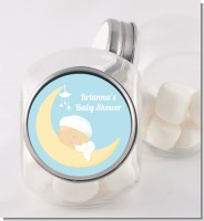 Over The Moon Boy - Personalized Baby Shower Candy Jar