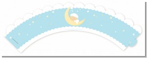 Over The Moon Boy - Baby Shower Cupcake Wrappers