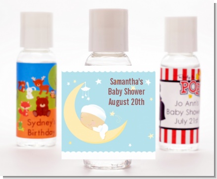 Over The Moon Boy - Personalized Baby Shower Hand Sanitizers Favors