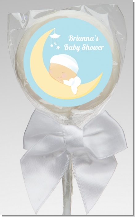 Over The Moon Boy - Personalized Baby Shower Lollipop Favors
