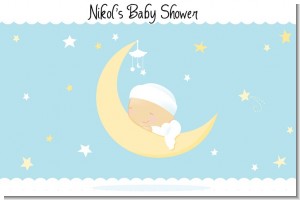 Over The Moon Boy - Personalized Baby Shower Placemats