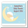 Over The Moon Boy - Square Personalized Baby Shower Sticker Labels thumbnail