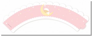 Over The Moon Girl - Baby Shower Cupcake Wrappers