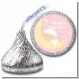 Over The Moon Girl - Hershey Kiss Baby Shower Sticker Labels thumbnail