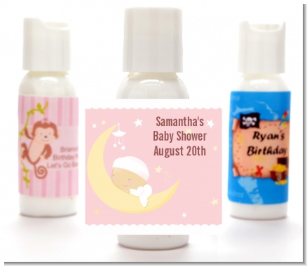 Over The Moon Girl - Personalized Baby Shower Lotion Favors