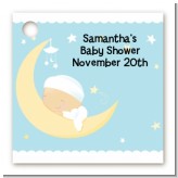 Over The Moon Boy - Personalized Baby Shower Card Stock Favor Tags