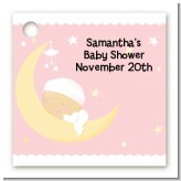 Over The Moon Girl - Personalized Baby Shower Card Stock Favor Tags