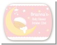 Over The Moon Girl - Personalized Baby Shower Rounded Corner Stickers thumbnail