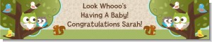 Owl - Look Whooo's Having A Baby - Personalized Baby Shower Banners