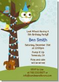 Owl Birthday Boy - Birthday Party Invitations