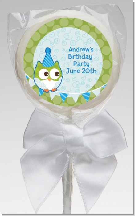 Owl Birthday Boy - Personalized Birthday Party Lollipop Favors