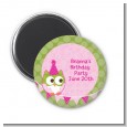 Owl Birthday Girl - Personalized Birthday Party Magnet Favors thumbnail