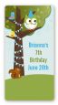 Owl Birthday Boy - Custom Rectangle Birthday Party Sticker/Labels thumbnail