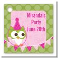 Owl Birthday Girl - Personalized Birthday Party Card Stock Favor Tags thumbnail
