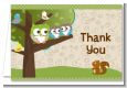 Owl - Look Whooo's Having Twins - Baby Shower Thank You Cards thumbnail