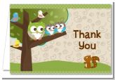Owl - Look Whooo's Having Twins - Baby Shower Thank You Cards