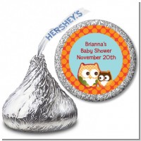 Owl - Fall Theme or Halloween - Hershey Kiss Baby Shower Sticker Labels