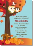 Owl - Fall Theme or Halloween - Baby Shower Invitations