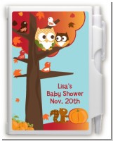 Owl - Fall Theme or Halloween - Baby Shower Personalized Notebook Favor