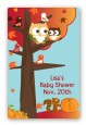 Owl - Fall Theme or Halloween - Custom Large Rectangle Baby Shower Sticker/Labels thumbnail