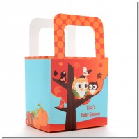 Owl - Fall Theme or Halloween - Personalized Baby Shower Favor Boxes