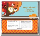 Owl - Fall Theme or Halloween - Personalized Baby Shower Candy Bar Wrappers