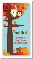 Owl - Fall Theme or Halloween - Custom Rectangle Baby Shower Sticker/Labels