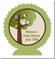 Owl - Look Whooo's Having A Baby - Personalized Baby Shower Centerpiece Stand